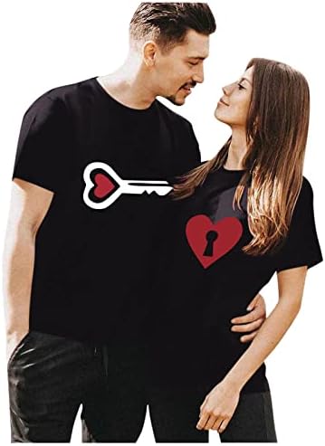 Numaller двојка совпаѓаат тематски кошули копачки врат 2023 блузи со краток ракав лабава маица за сопругата на маж