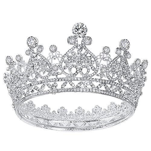 АОПРИ Викторија 1870 Тите Круна За Жени Сребрена Кристална Дијадема За Девојчиња Кралица Круни и Дијадеми Принцеза Додатоци за Коса