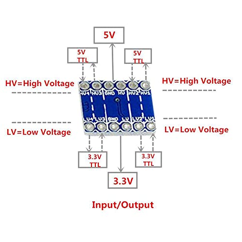 10 парчиња 4 канали IIC IIC I2C конвертор на ниво на логика Двонасочен модул 3.3V до 5V менувач погоден за Arduino