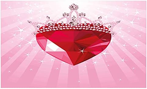 Држач за четкичка за заби на кралицата Амбесон, живописно црвено loveубов срце со цртан филм круна, стил на цртани филмови романтични