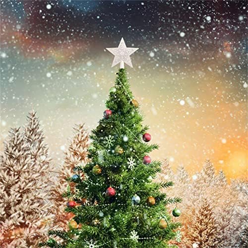 НАПНАТИ Специјални Орнаменти За Божиќ 5.9 Инчен Рамен Ѕвезда Дрво Топер Злато Божиќ Декорација Блескав Дрво-врвот Ѕвезда Злато Сјајот Елка