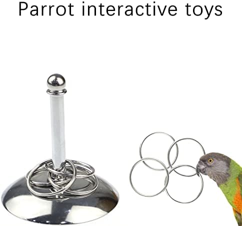 Нуатпетин Обука за обука на птици, играчки за редење од не'рѓосувачки челик, играчки со таблети, интерактивни едукативни папагали за