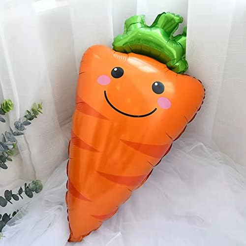 Балони од морков на морков, зеленчук во форма на морков, фолија Милар балони за бебиња туш за деца, велигденски морков, роденденска забава