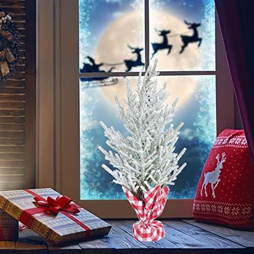 1 парчиња мини новогодишни вештачки снежни борови дрвја Божиќни забави дома украси Божиќни украси подароци украси