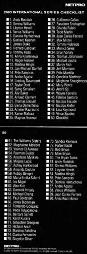 2003 Нетпро -тениски дебитанти Заврши 90 сет на картички! Федерер-Надал-Серена-Селес-дебитантски картички !!