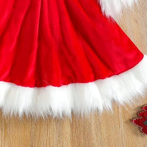 Детско дете девојче девојче Божиќен фустан карирана долга ракав фустан забава принцеза фустан девојче Божиќна облека