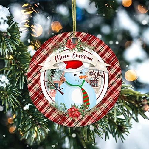 Чејанска сезона на радост Божиќ украс, украс за новогодишна елка за Божиќ украсен украс црвена лента порцелански украс Божиќ што виси