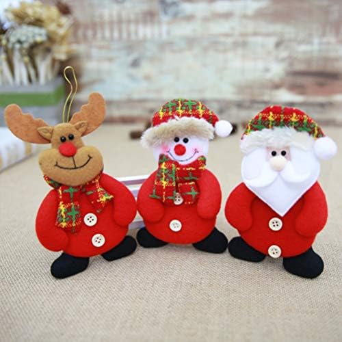 Амосфун 4 парчиња украси за новогодишна елка Божиќ Дедо Мраз снежен човек елк мечка облека виси декорација за елки за порибување топка
