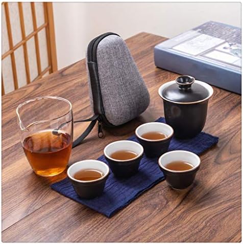 Wionc керамички чајник со еден тенџере три чаши една резервоар за складирање Гаиван чај поставува преносен патнички чај сет за пијалоци