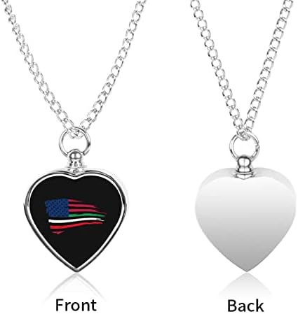 Американска Италија знаме урдан ѓердан срце сребро урна шкафчиња за чување накит за миленичиња пепел со комплет за полнење
