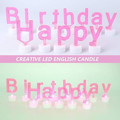 Party KindoM 1 сет предводена свеќа за свеќи креативно роденденско писмо свеќа светло роденденски украсен забава за роденден