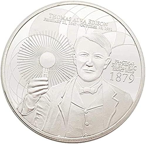 Американски Едисон Пронаоѓач на сребрена колекција медали занаетчиска монета комеморативна монета сијалица физичар копирање Подароци