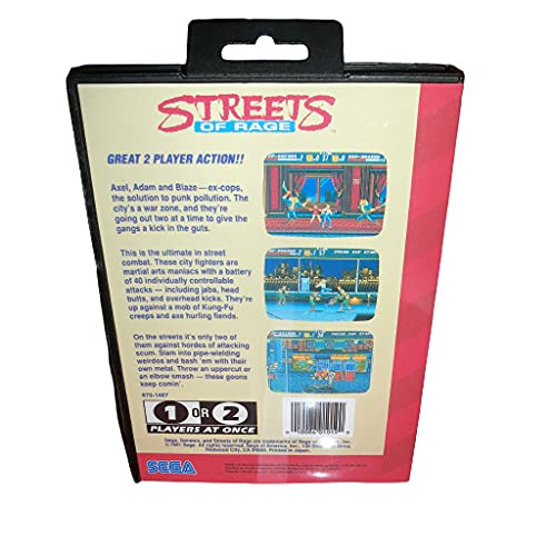Адити улици на бесот 1 - наслов на САД со кутија и рачна картичка MD игри за Sega Megadrive Genesis Video Game Console 16 бит MD