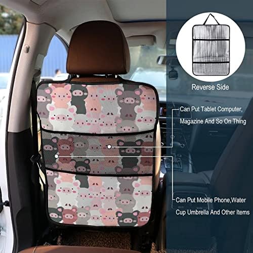 Симпатична бебе мала свиња со автомобили со држач за седиште на задниот дел на заштеда на седиштето на задниот дел на седиштето со џебови
