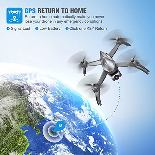 Беспилотни летала со камера за возрасни 4K, letcren B5W GPS дрон со менувач на FPV 5GHz, автоматско враќање дома, следете ме, лет на