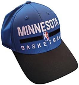 Адидас Минесота Тимбервулвс практикува капа за прилагодување на НБА -капа сина, црна боја