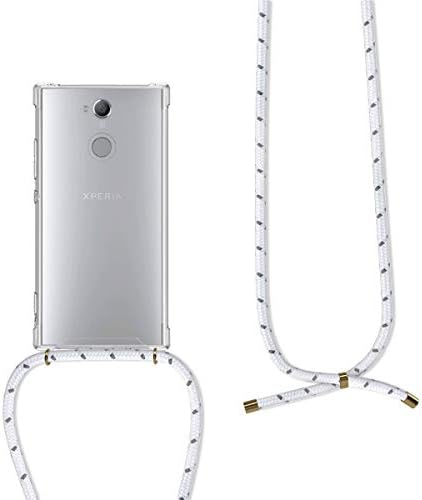 Kwmobile Crossbody Случај Компатибилен Со Sony Xperia XA2 Случај-Јасно Tpu Телефон Покритие w/Јаже Кабел Ремен-Транспарентен