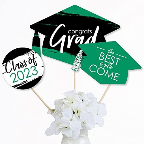 Голема точка на среќа Зелен степен - Најдоброто допрва треба да дојде - DIY 2023 дипломирана забава, најважни работи, вртења и пакети за украси на табели - 75 парчиња вирт?
