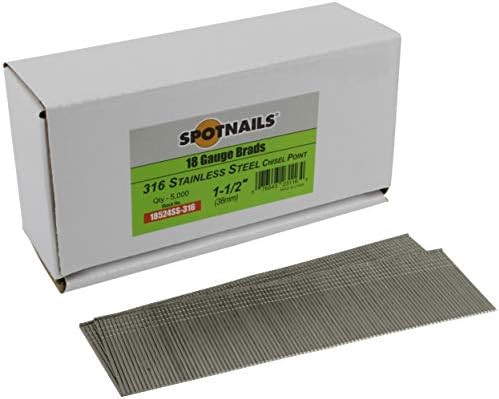 Spotnails 18524SS-316 1-1/2 in. 316 Не'рѓосувачки челик 18 мерачки секира во стилот на секира, 5.000/кутија