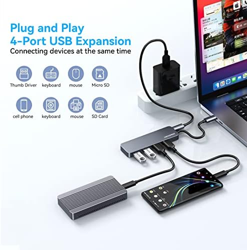 USB C Центар MENHIGH 4 Порт USB 3.0 Центар ЗА Лаптоп USB 2.0 Пристаниште Експандер Мулти Сплитер За Компјутерски Тип C Dongle За Macbook