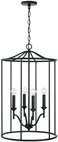 Капиталско осветлување 542041MB Peyton Transational Foyer Light Filer, 4-светло 240 Вкупно вати, 29 H x 18 W, мат црно