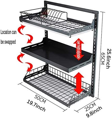 Неочи Нерѓосувачки Челик Решетка За Садови Монтирани На Ѕид, Универзална Решетка За Одвод На Кујна, Решетка За Складирање Со 3 Слоја, Држач за Стапчиња за Јадење со