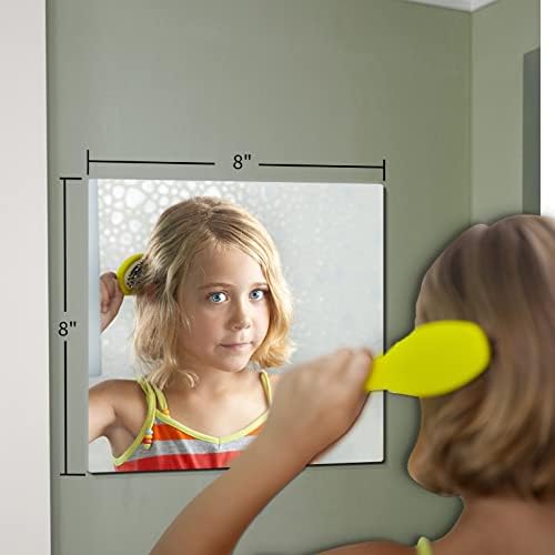 nosplit BQRIS Shatterproof Огледало Деца, Целосна Должина Огледало Плочки, Супер Дебела 1/8, 8 x8 Тело Огледало Евтини, Нераскинлива