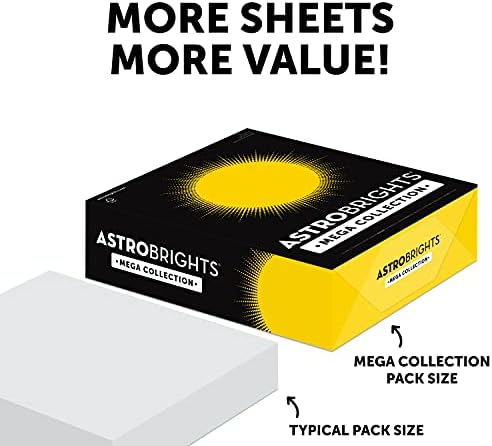 Мега колекција Astrobrights, обоена хартија, светло зелена, 625 листови, 24 lb/89 GSM, 8,5 x 11 - повеќе листови!