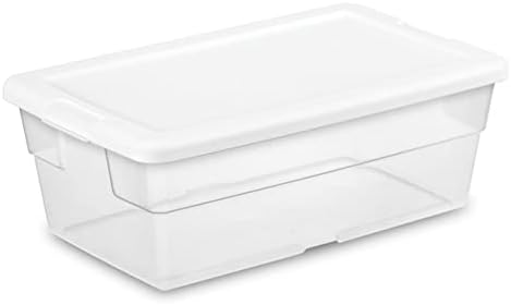 Стерилит 6 Литри Јасна Пластична Кутија За Складирање На Контејнери За Складирање Со Предвремен Бел Капак Организирање Решение За Дома &засилувач;