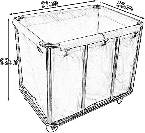 Тркалачка Количка Со Тркала за Складирање Облека, Торба Што Се Одвојува, Рамка Од Нерѓосувачки Челик/91 * 56 * 92см/, ПИБМ, беж, 91 * 56 * 92см