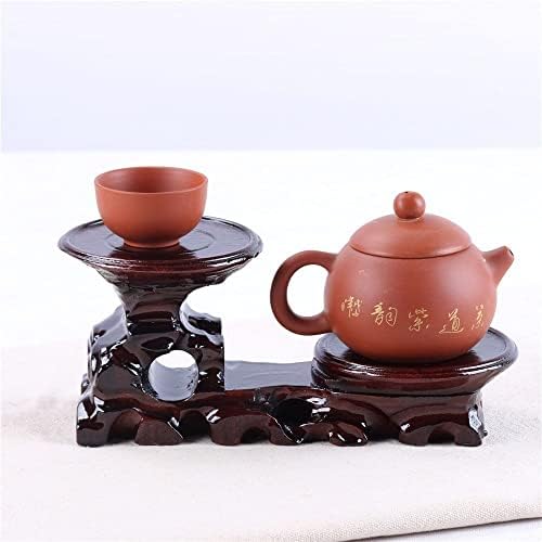 Ретро чај табела чајник чаша база вазна декор приказ стол цврсто дрво бонсаи статуи камен пиедестал дисплеј дрвена база за сервирање послужавник