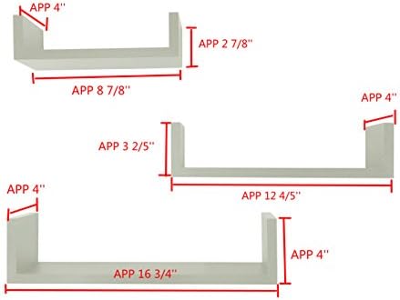 Домаќините на Евеи 3 лебдат полици, 8,5 d x 17,9 w x 4,6 ч, бело