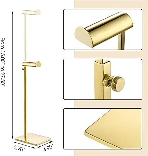 Елитнус Златна Чанта Дисплеј Стои-Сет на 2 Прилагодливи Висина Чанта Дисплеј Штанд - Метал Чанта Дисплеј Штанд - Еден Виси Кука