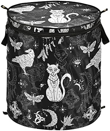 Ноќта на вештерките Кроу Мачка Поп -дополнете ја алиштата со капаци за преклопување на капакот за складирање на капакот за склопување за перење во хотелски дом за к