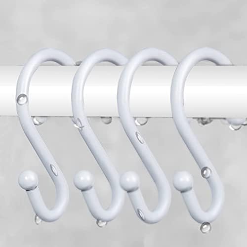 Не'рѓосувачки челик во облик на куки за 'рѓа сет од 12 прстени за закачалки за завеса за туширање во бања