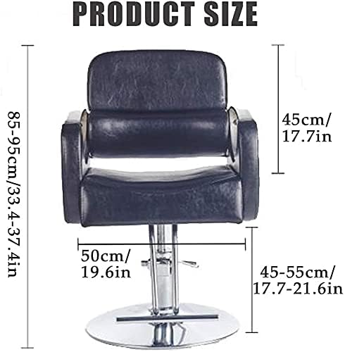 Qlazo Swivel Barber Salon Styling, бербер стол, стол за стилисти за коса, стол за лифт 45-55cm, опрема за хидрауличен салон, погодна
