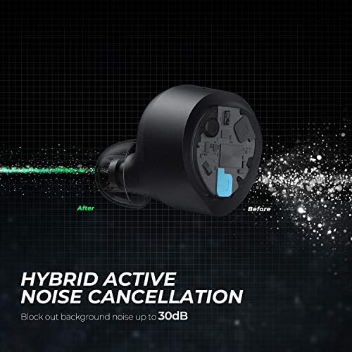 Soundpeats T2 хибриден активен бучава Откажување безжични уши, ANC слушалки со режим на транспарентност, Bluetooth 5.1 слушалки во уво, 30 часа