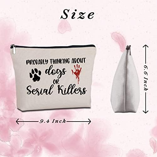 Подароци За Сериски Убијци јегифејт Веројатно Размислувајќи За Кучиња Или Сериски Убијци Патнички Патент Торба За Шминка Подарок За Убиство