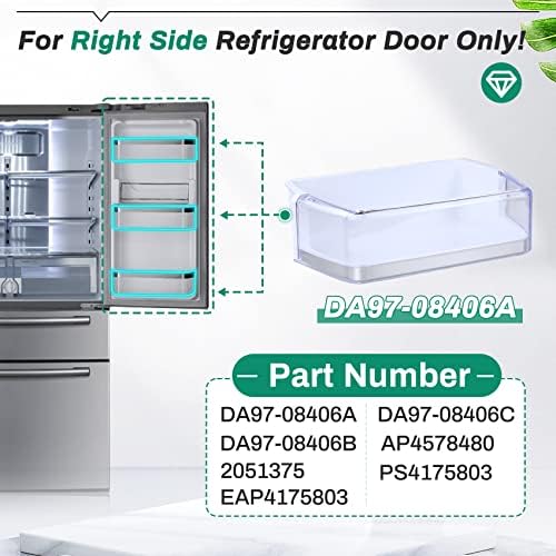 Надградена DA97-08406A, DA97-08406B/C Фрижидер Врати Полпл замена за Samsung RF4287/RF4289 Вратата на десната страна, заменете го AP4578480, 2051375, PS4175803, EP4175803, DA63-05392B/A DA63-0-053-1