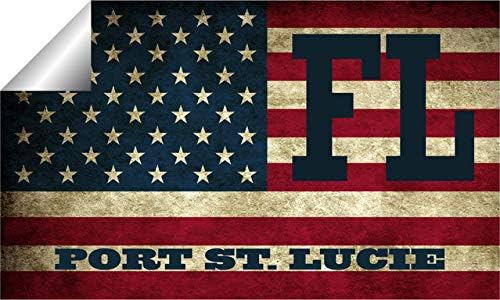 Порт Св. Луси Флорида Св. Луси Каунти Гроздобер налепница за браник на знамето на САД 3М винил 3 x 5