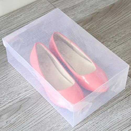 Anncus 10 парчиња преклопна пластична кутија за складирање чевли кутија за стабилна организатор за чевли за чевли за чевли кутија за чевли 33 x 21 x 12cm -