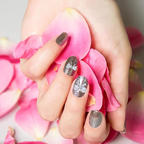 Silpecwee 30 парчиња Rhinestones за нокти легура на ноктите шарм 3D Nail накит за нокти кристали ГЕМС Комплет за декорација на нокти со 1