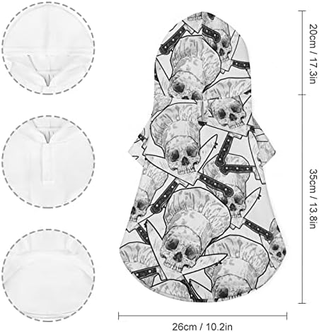 Череп-сила за готвење череп домашно дуксето зимска кошула со капа за капа за кучиња кучиња кучиња, симпатична печатена подарок