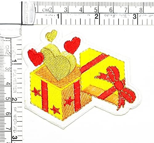 Кленплус 2 парчиња. Подарок Кутија Божиќ Среќна Нова Година Симпатична Жолта Закрпи Дете Цртан Филм Железо На Апликација Мотив