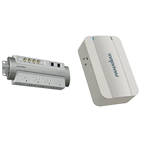 Panamax PM8-AV 8 излезен кабел-Sat-Sat-Telephone-Silver & MD2 2-Outlet Surge Pustressor со LED дијагностички светла