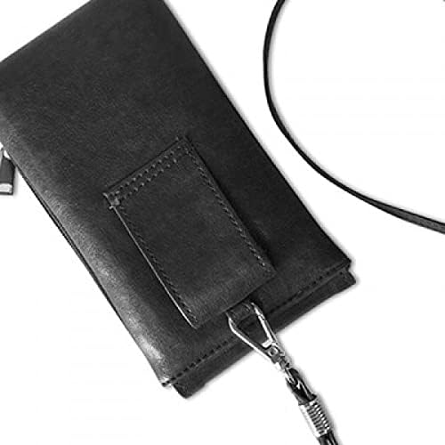 Lineубовна линија Цитат ракопис стил телефонски паричник чанта паметен телефон виси кожена црна црна боја