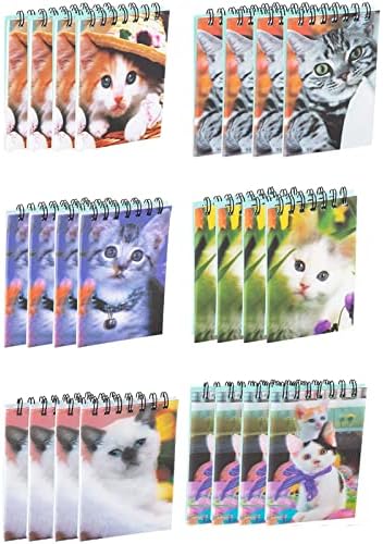 Juvale симпатична мачка мини тетратка, спирална врзана белешка, материјали за забава за маче