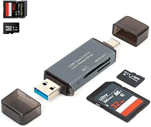 USB C До Читач НА Sd Картички, Читач На Мемориски Картички Micro SD/SD Со Ултра Голема Брзина, Тип На Алуминиумска Легура C До Адаптер За Читач