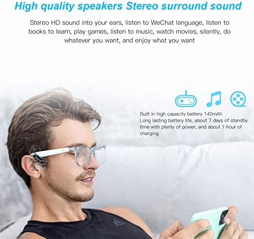 Очила за Bluetooth Bluetooth, IP65 водоотпорни очила за сонце, електронска контрола на допир безжични музички очила со слушалки со половина