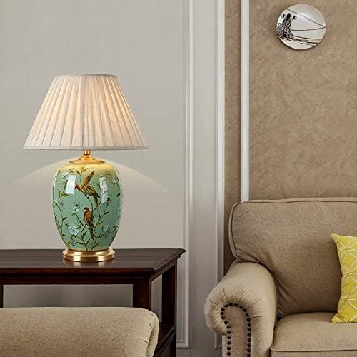 Lyе ламба за керамичка маса, бакарна креветска ламба со високи табели за дневна соба за посредување во кревет, украсена ламба
